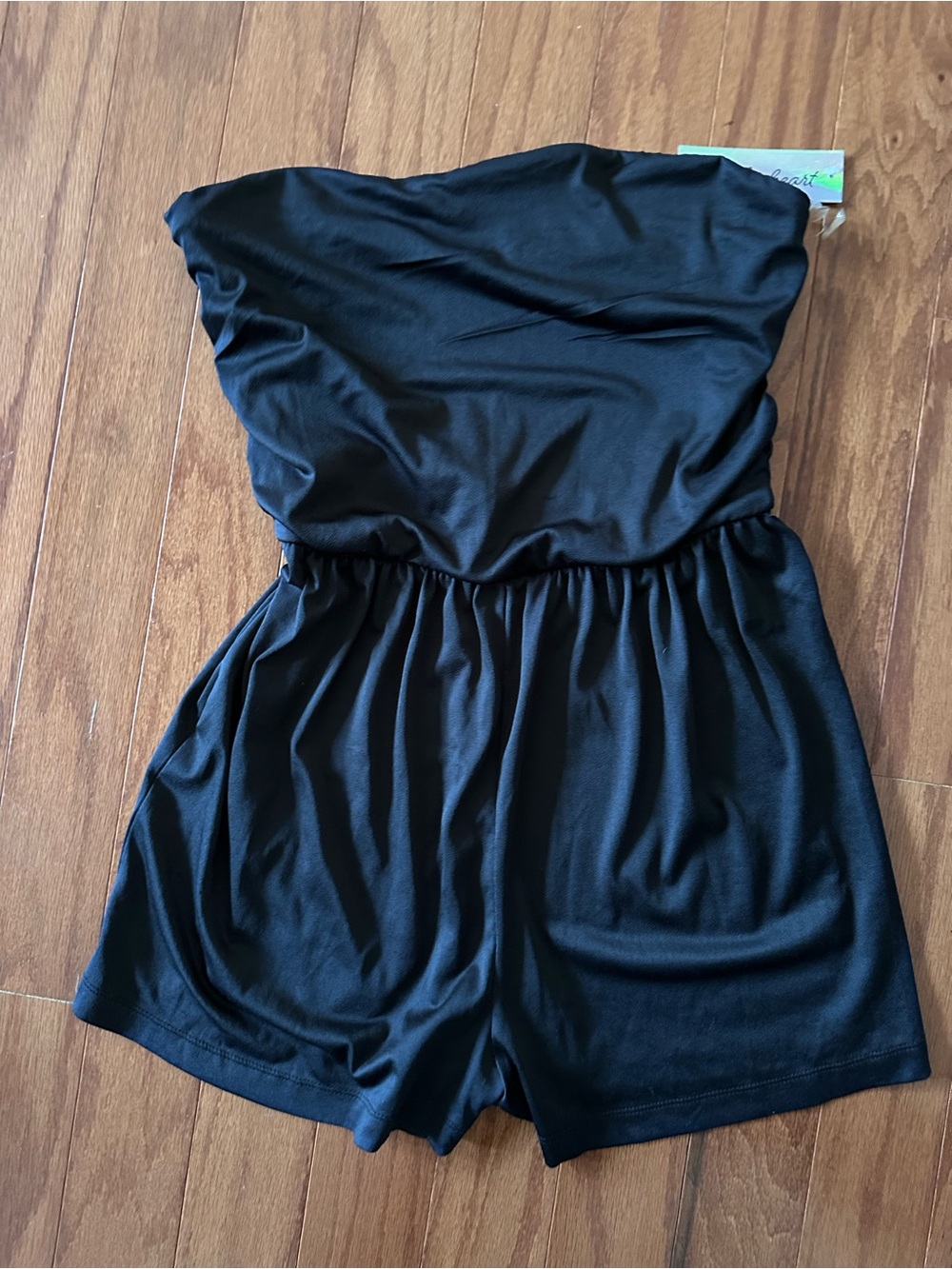 Black Strapless Woman’s One-Piece Romper